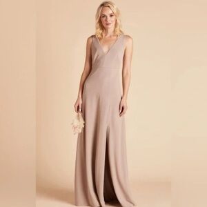 Birdy Grey Shamin Taupe Tan Sleeveless Gown Maxi Dress Never Worn